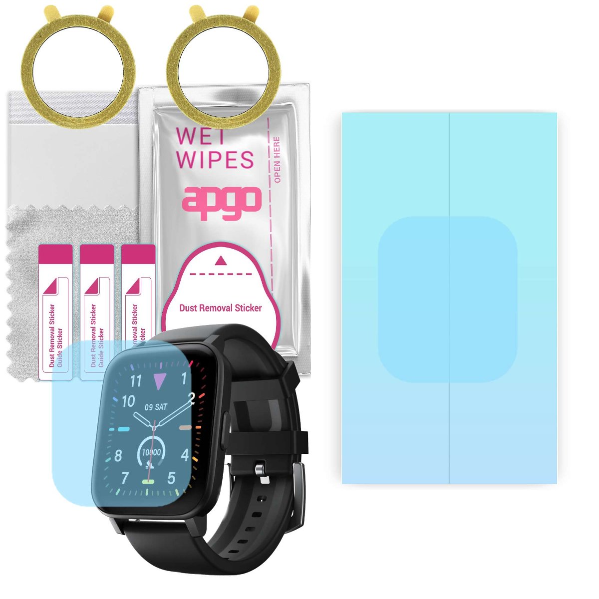2x Folia hydrożelowa do Niceboy X-fit Watch 2 Lite -  apgo HD HQ FLEX Smartwatch Hydrogel Protection Ochrona na ekran smartwatcha