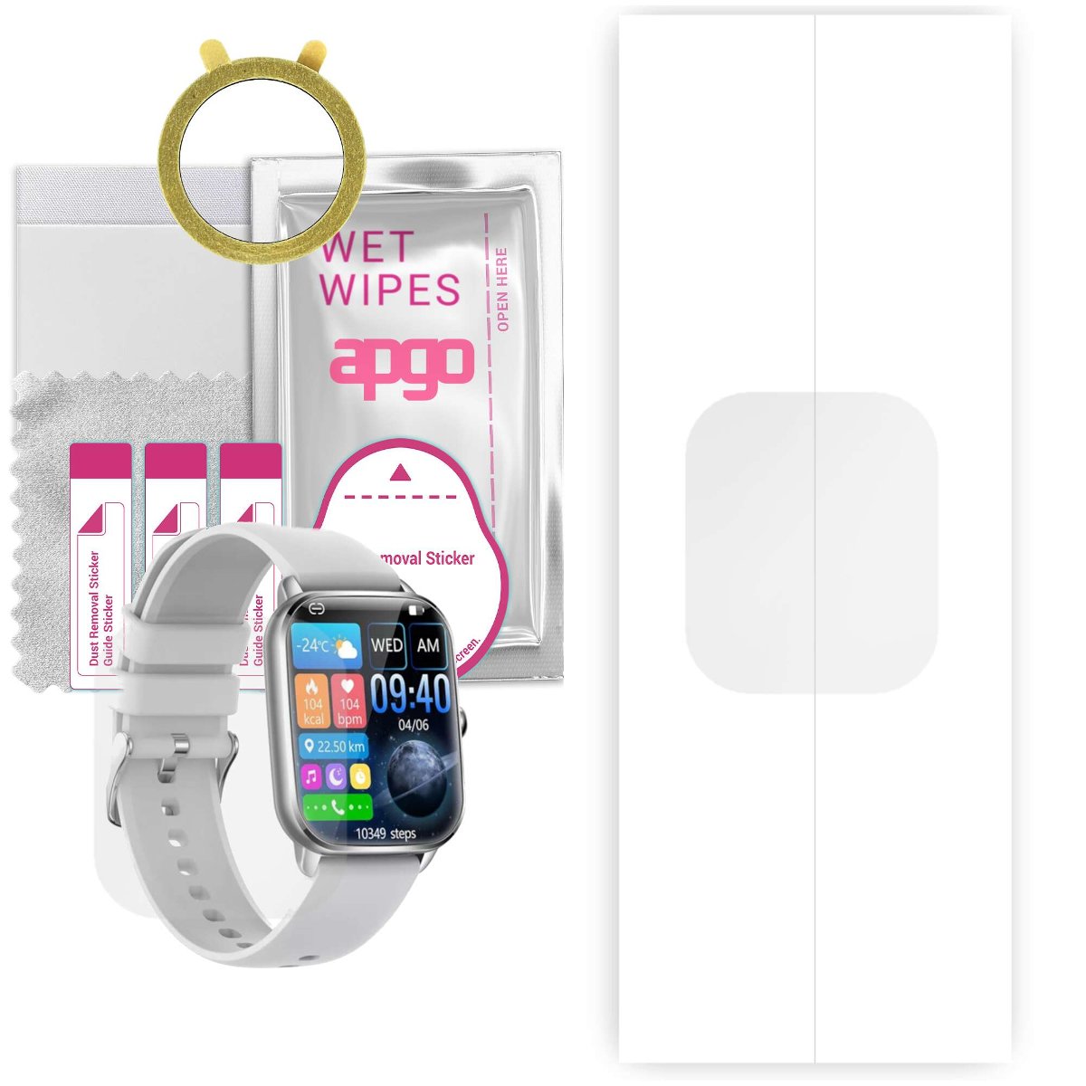 1x Folia hydrożelowa do Smartwatch KT65 - apgo Smartwatch Hydrogel Protection Ochrona na ekran smartwatcha