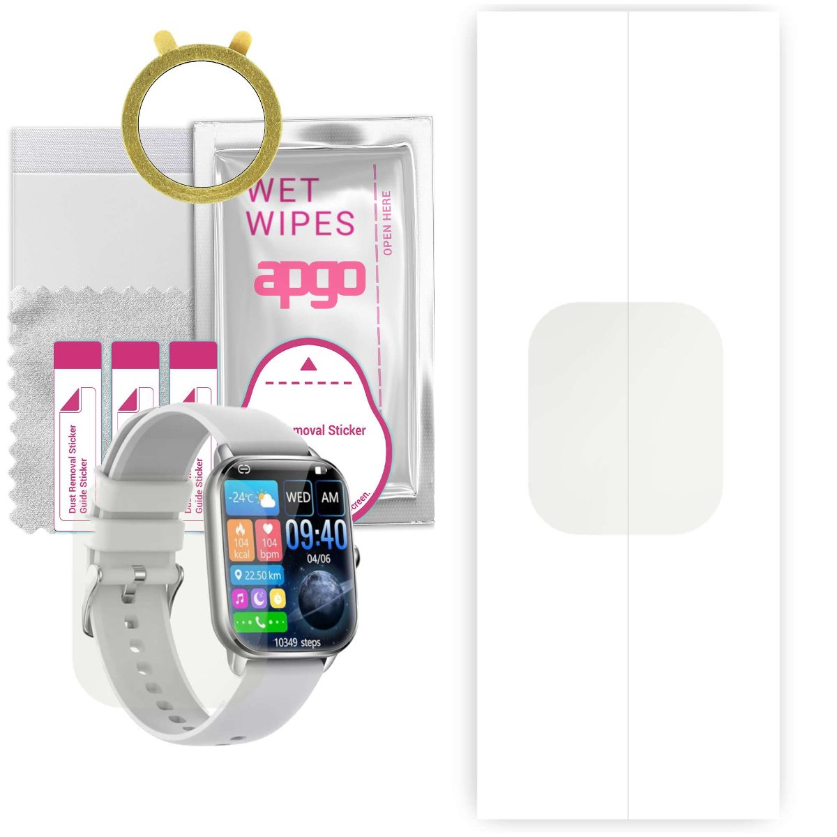1x Folia hydrożelowa MATOWA do Smartwatch KT65 - apgo Smartwatch Hydrogel MATTE Protection Ochrona na ekran smartwatcha