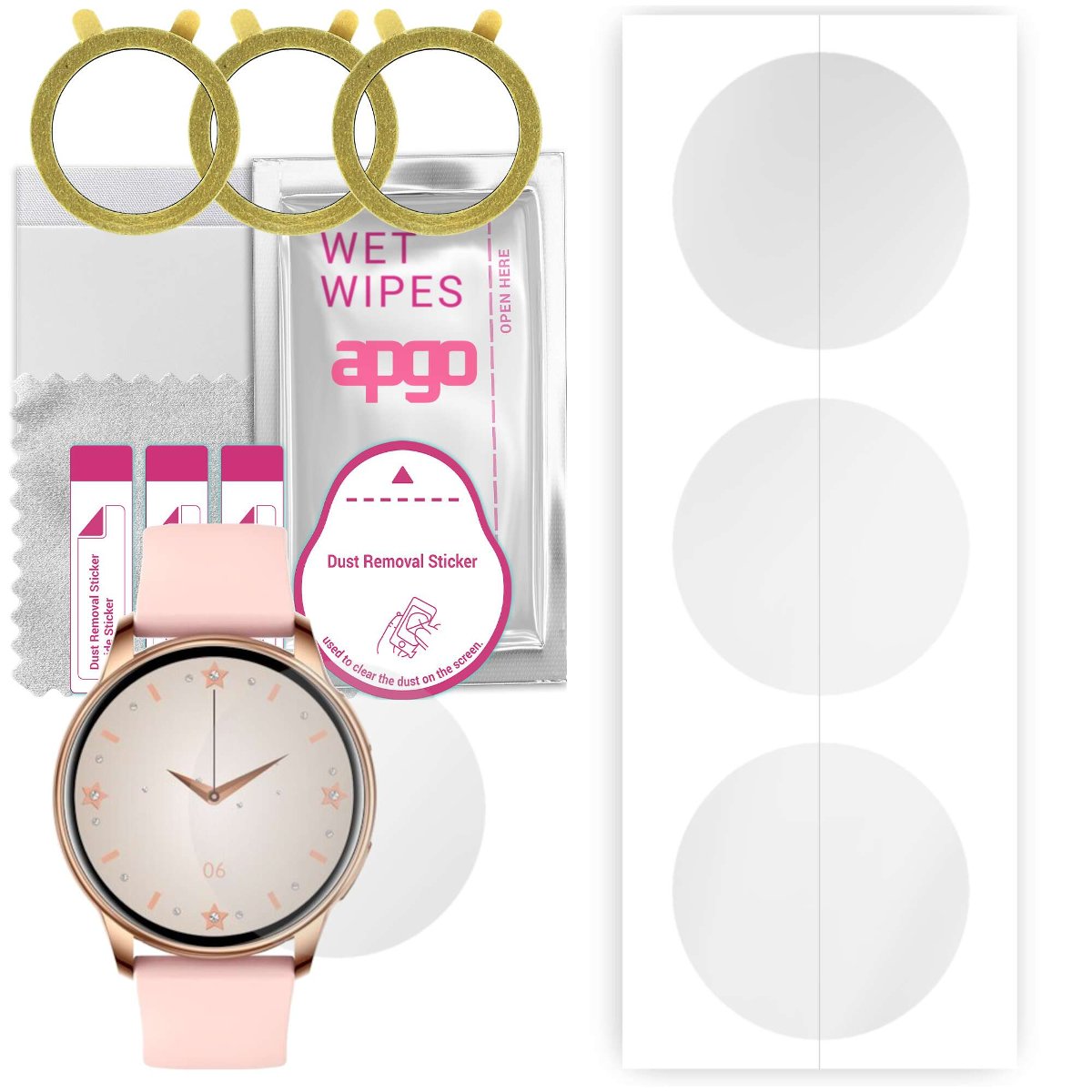 3x Folia hydrożelowa do Bemi Verfit - apgo Smartwatch Hydrogel Protection Ochrona na ekran smartwatcha