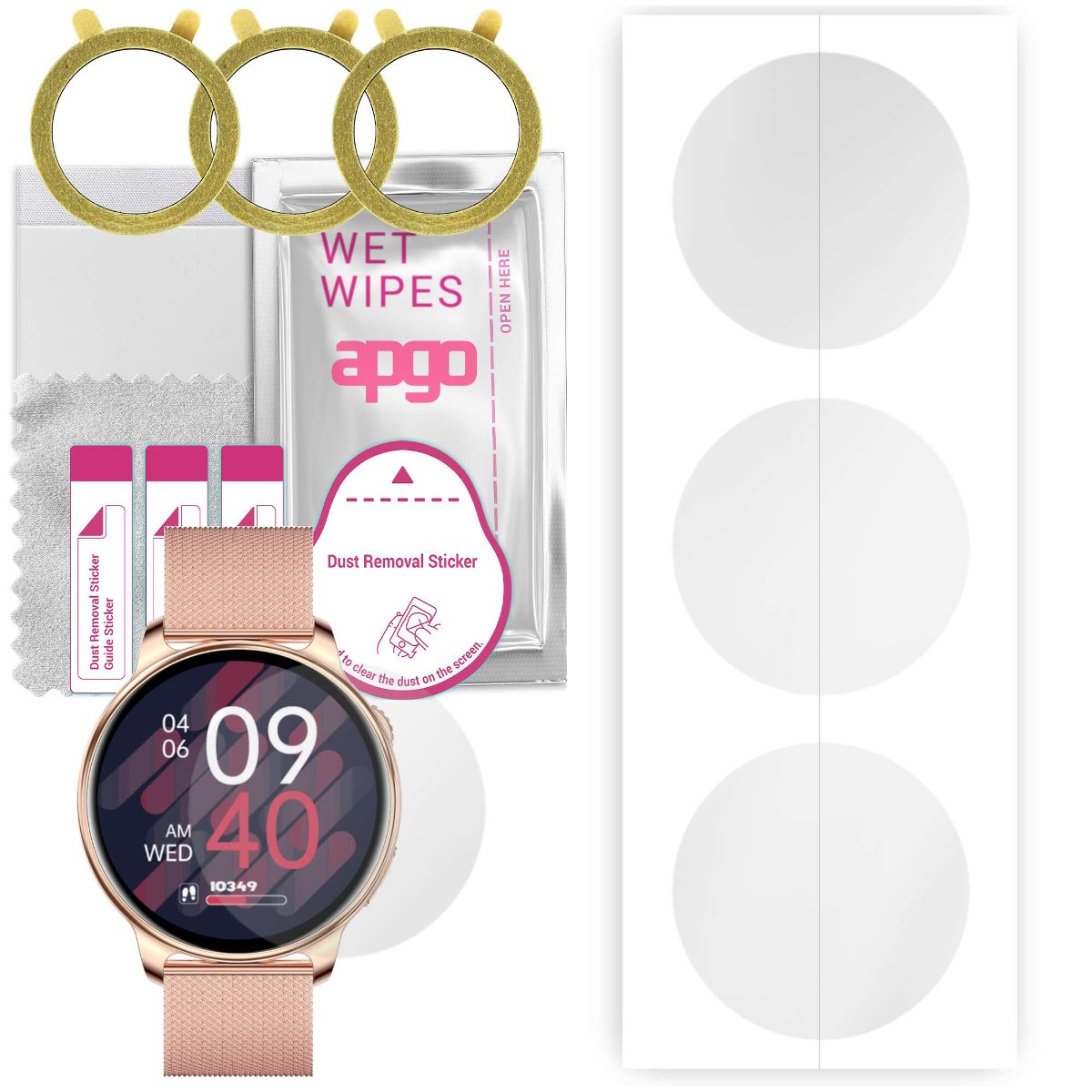 3x Folia hydrożelowa do Bemi Trevio - apgo Smartwatch Hydrogel Protection Ochrona na ekran smartwatcha