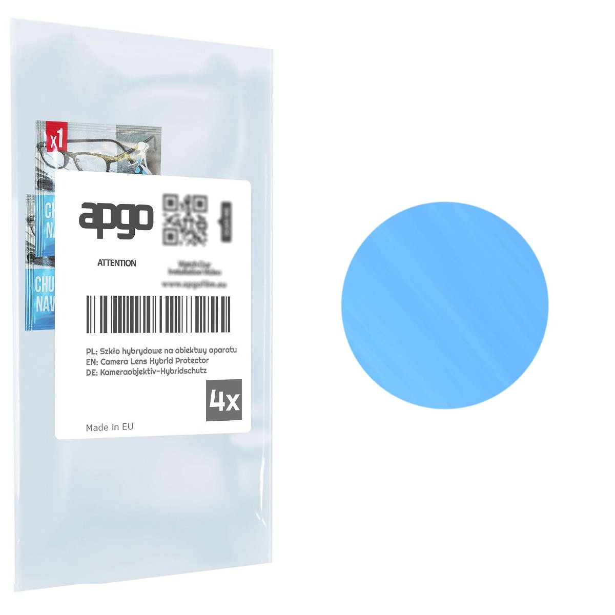 4x Szkło hybrydowe na aparat obiektyw kamerę 9H do Sharp Aquos R8 Pro - apgo hybrid Camera Lens Protector