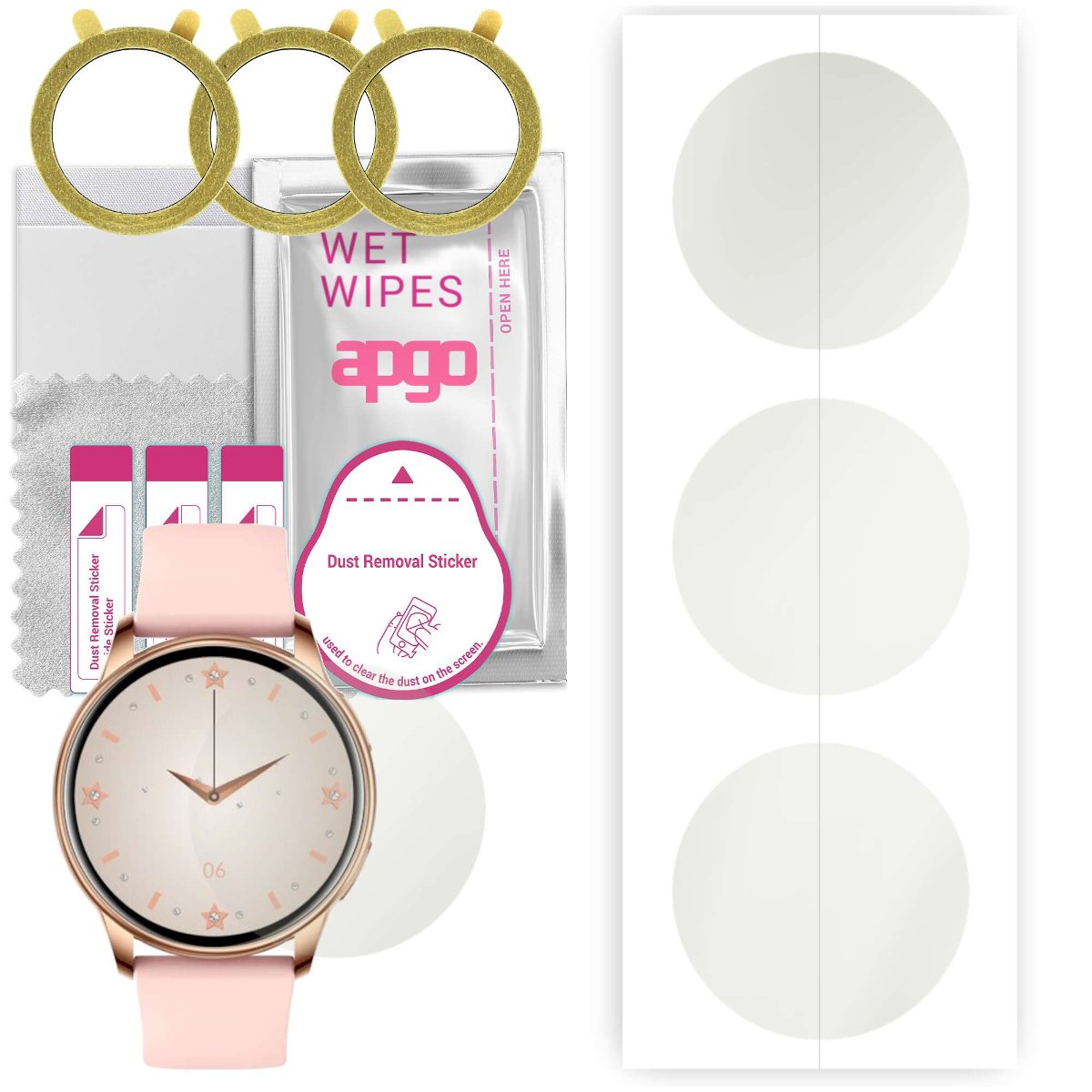 3x Folia hydrożelowa MATOWA do Bemi Verfit - apgo Smartwatch Hydrogel MATTE Protection Ochrona na ekran smartwatcha