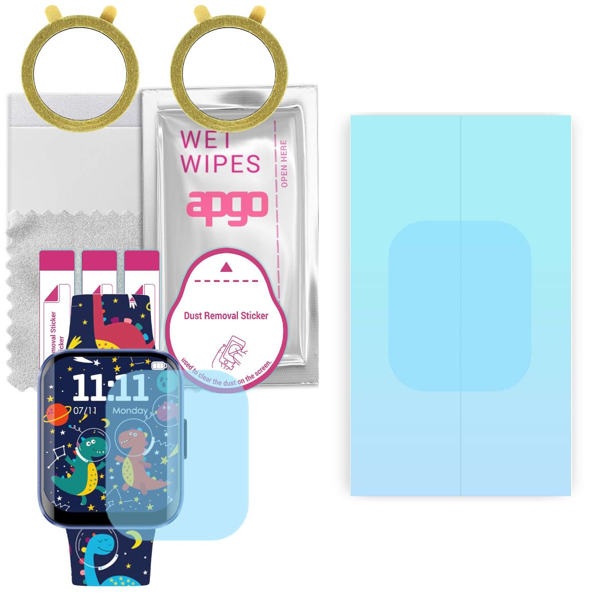 2x Folia hydrożelowa do Bemi Omi -  apgo HD HQ FLEX Smartwatch Hydrogel Protection Ochrona na ekran smartwatcha