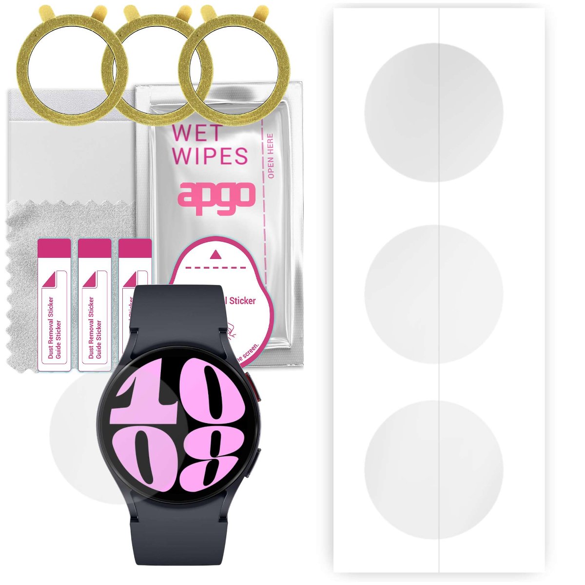 3x Folia hydrożelowa do Samsung Galaxy Watch 6 40mm - apgo Smartwatch Hydrogel Protection Ochrona na ekran smartwatcha