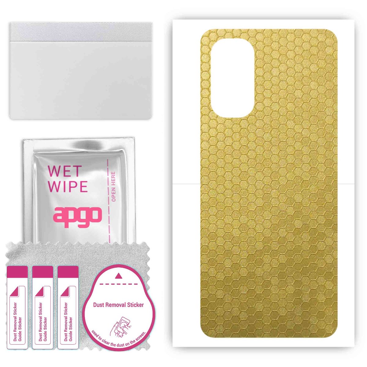 Folia naklejka skórka strukturalna na TYŁ do Motorola Moto G62 -  Plaster Miodu Złoty - apgo SKINS