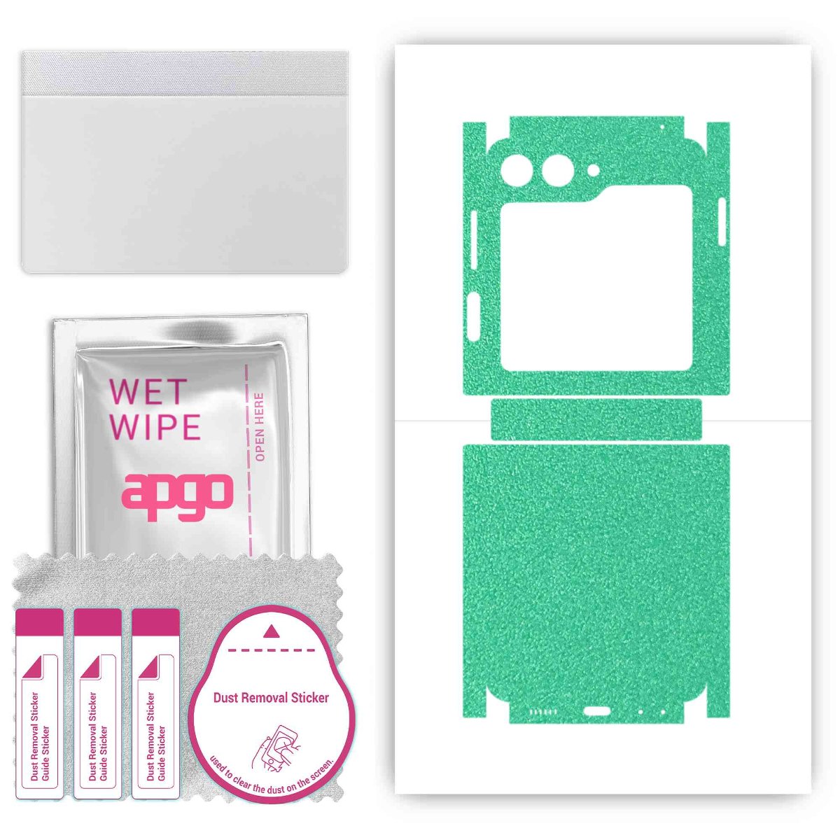 Folia naklejka skórka strukturalna na TYŁ+BOKI do Samsung Galaxy Z Flip5 -  Seledynowy Pastel Matowy - apgo SKINS