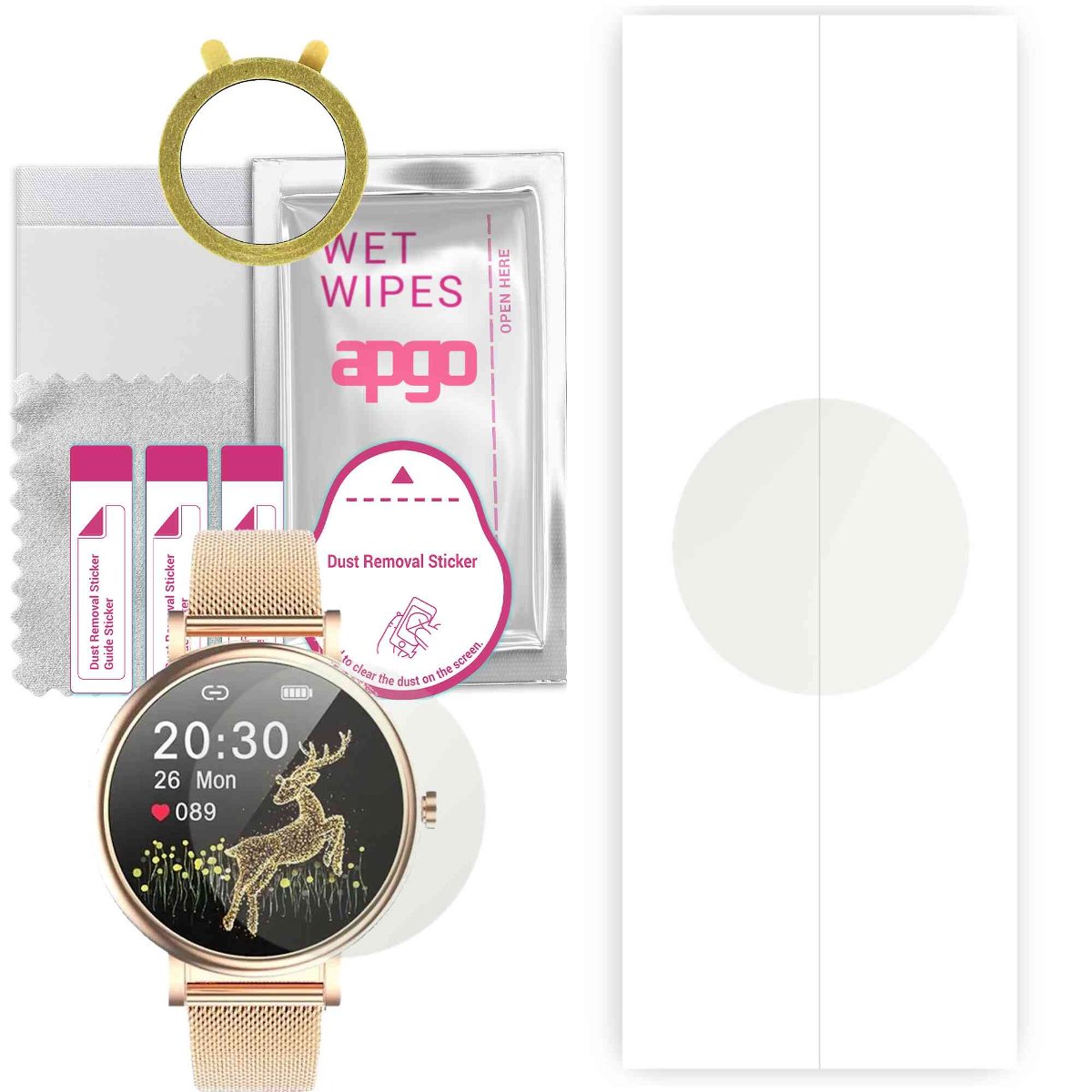 1x Folia hydrożelowa MATOWA do Rubicon RNBE64 - apgo Smartwatch Hydrogel MATTE Protection Ochrona na ekran smartwatcha