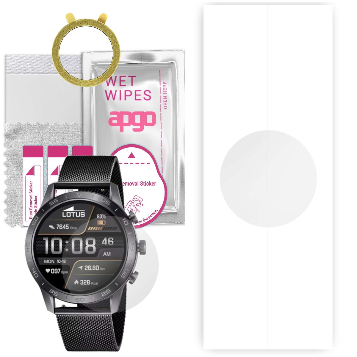 1x Folia hydrożelowa do Lotus Smartwatch 50048/1 - apgo Smartwatch Hydrogel Protection Ochrona na ekran smartwatcha