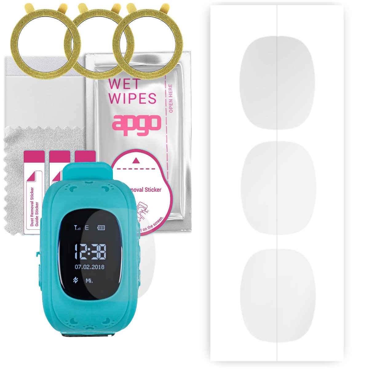 3x Folia hydrożelowa do EasyMaxx 458  - apgo Smartwatch Hydrogel Protection Ochrona na ekran smartwatcha