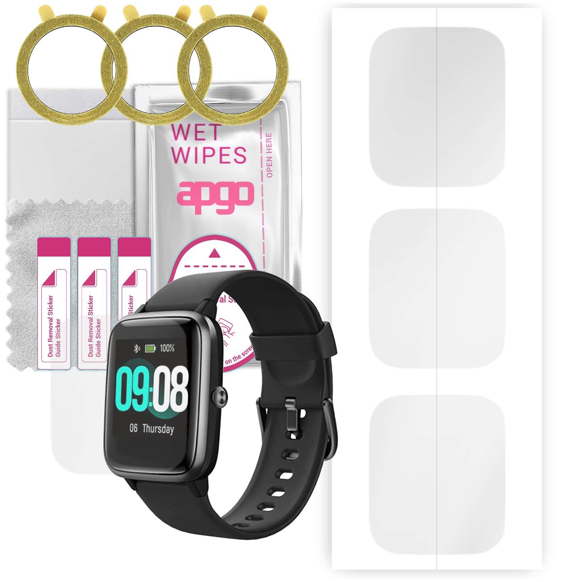 3x Folia hydrożelowa do Fitpolo H205L - apgo Smartwatch Hydrogel Protection Ochrona na ekran smartwatcha