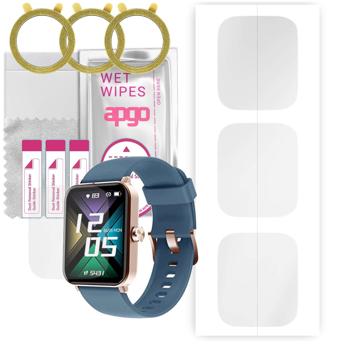 3x Folia hydrożelowa do Huakua G50  - apgo Smartwatch Hydrogel Protection Ochrona na ekran smartwatcha