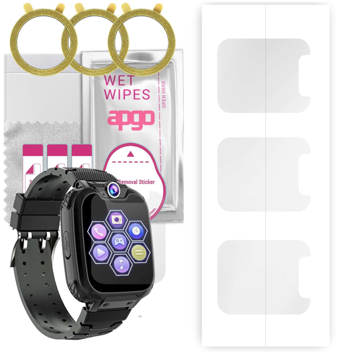 3x Folia hydrożelowa do Jubunrer KEVINLY-S10-UK  - apgo Smartwatch Hydrogel Protection Ochrona na ekran smartwatcha