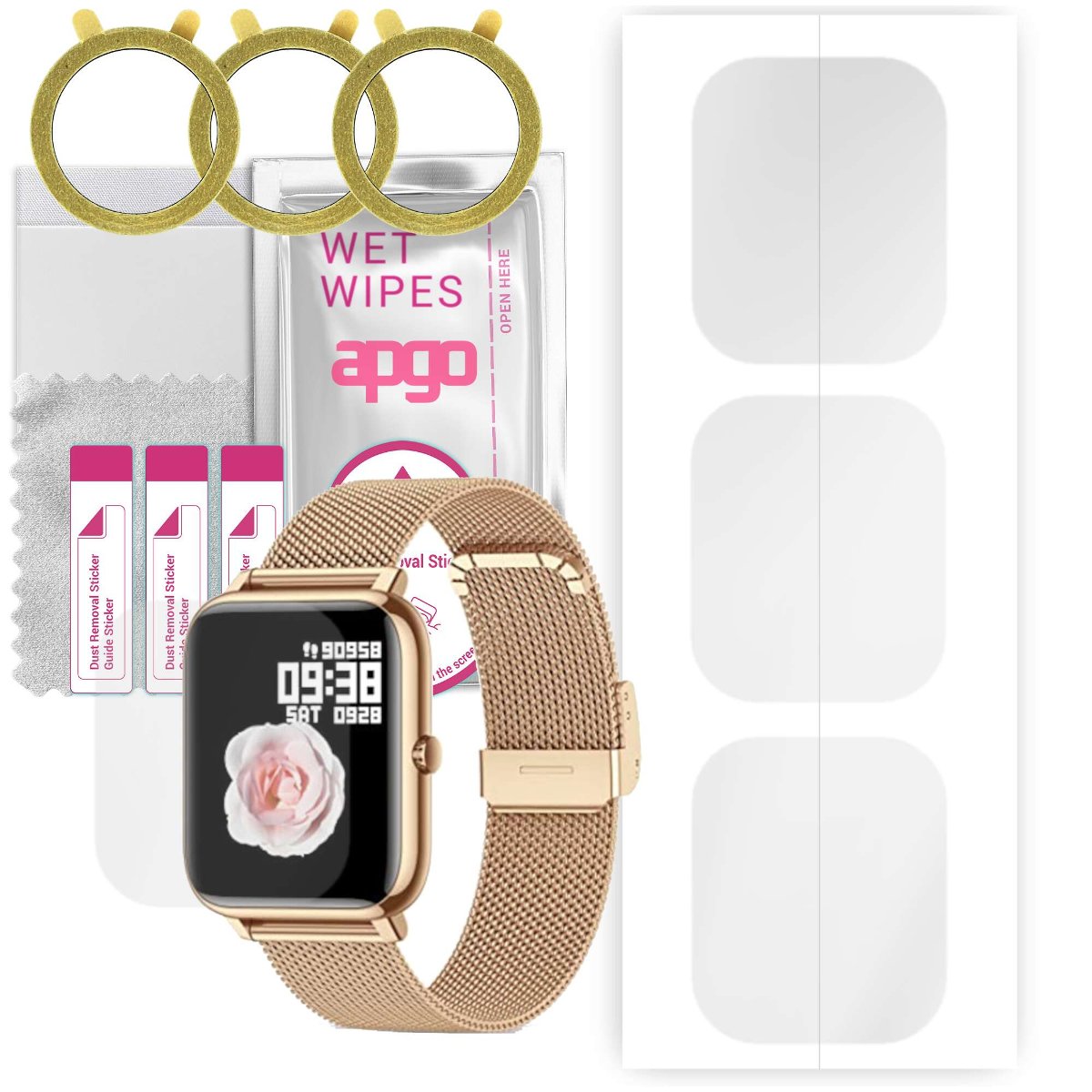 3x Folia hydrożelowa do Kalinco P22  - apgo Smartwatch Hydrogel Protection Ochrona na ekran smartwatcha