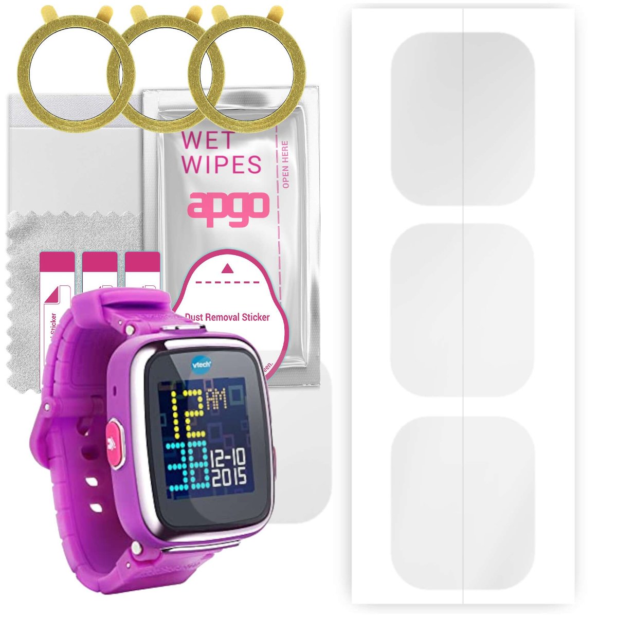 3x Folia hydrożelowa do Kidizoom 2 - apgo Smartwatch Hydrogel Protection Ochrona na ekran smartwatcha