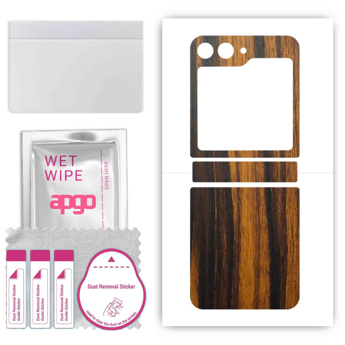 Folia naklejka skórka strukturalna na TYŁ do Samsung Galaxy Z Flip5 -  Drewno Tygrysie - apgo SKINS