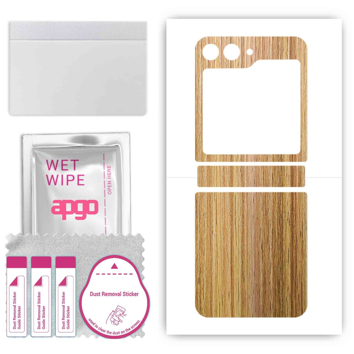 Folia naklejka skórka strukturalna na TYŁ do Samsung Galaxy Z Flip5 -  Drewno Dąb Miodowy - apgo SKINS