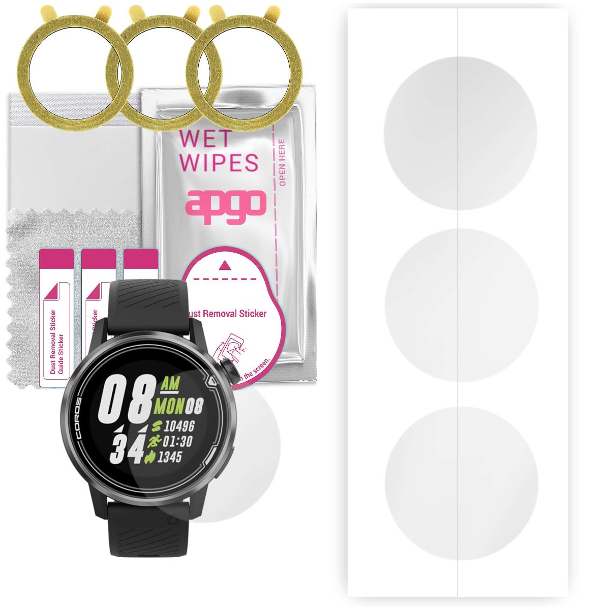 3x Folia hydrożelowa do Coros Apex 42mm - apgo Smartwatch Hydrogel Protection Ochrona na ekran smartwatcha