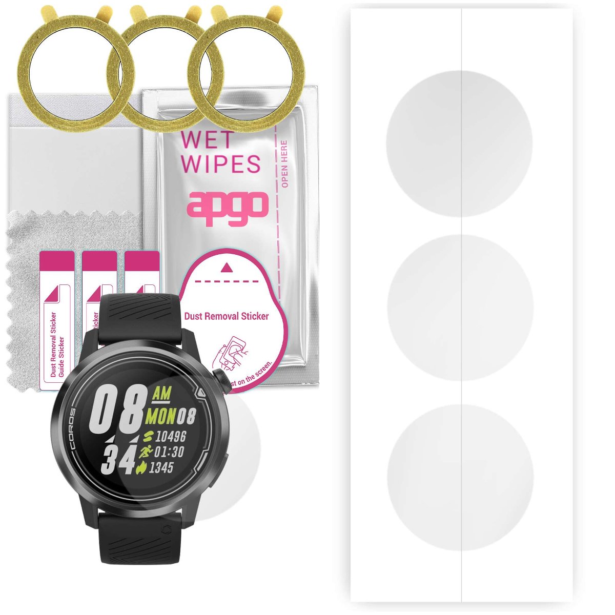 3x Folia hydrożelowa do Coros Apex 46mm - apgo Smartwatch Hydrogel Protection Ochrona na ekran smartwatcha