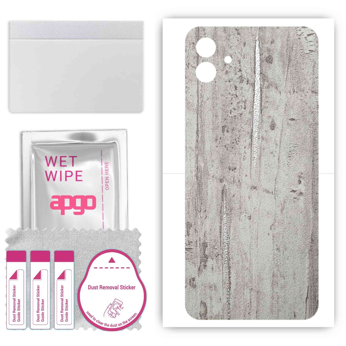 Folia naklejka skórka strukturalna na TYŁ do Samsung Galaxy A04 -  Beton Srebrne Paski - apgo SKINS