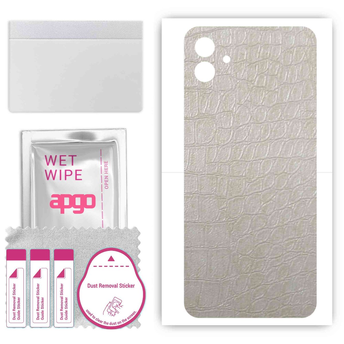 Folia naklejka skórka strukturalna na TYŁ do Samsung Galaxy A04 -  Skóra Krokodyla Biała - apgo SKINS