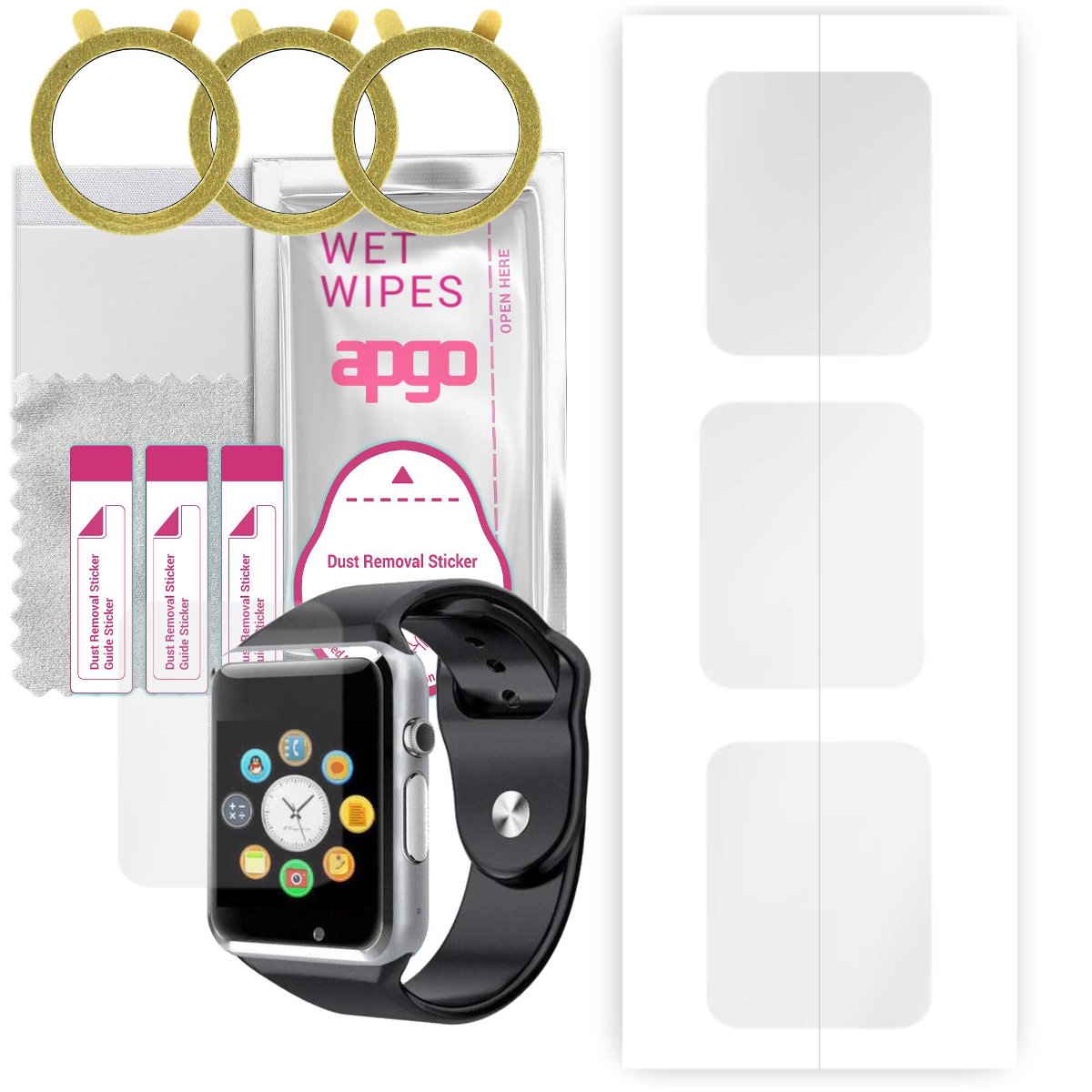 3x Folia hydrożelowa do DexXer smartwatch A1 - apgo Smartwatch Hydrogel Protection Ochrona na ekran smartwatcha