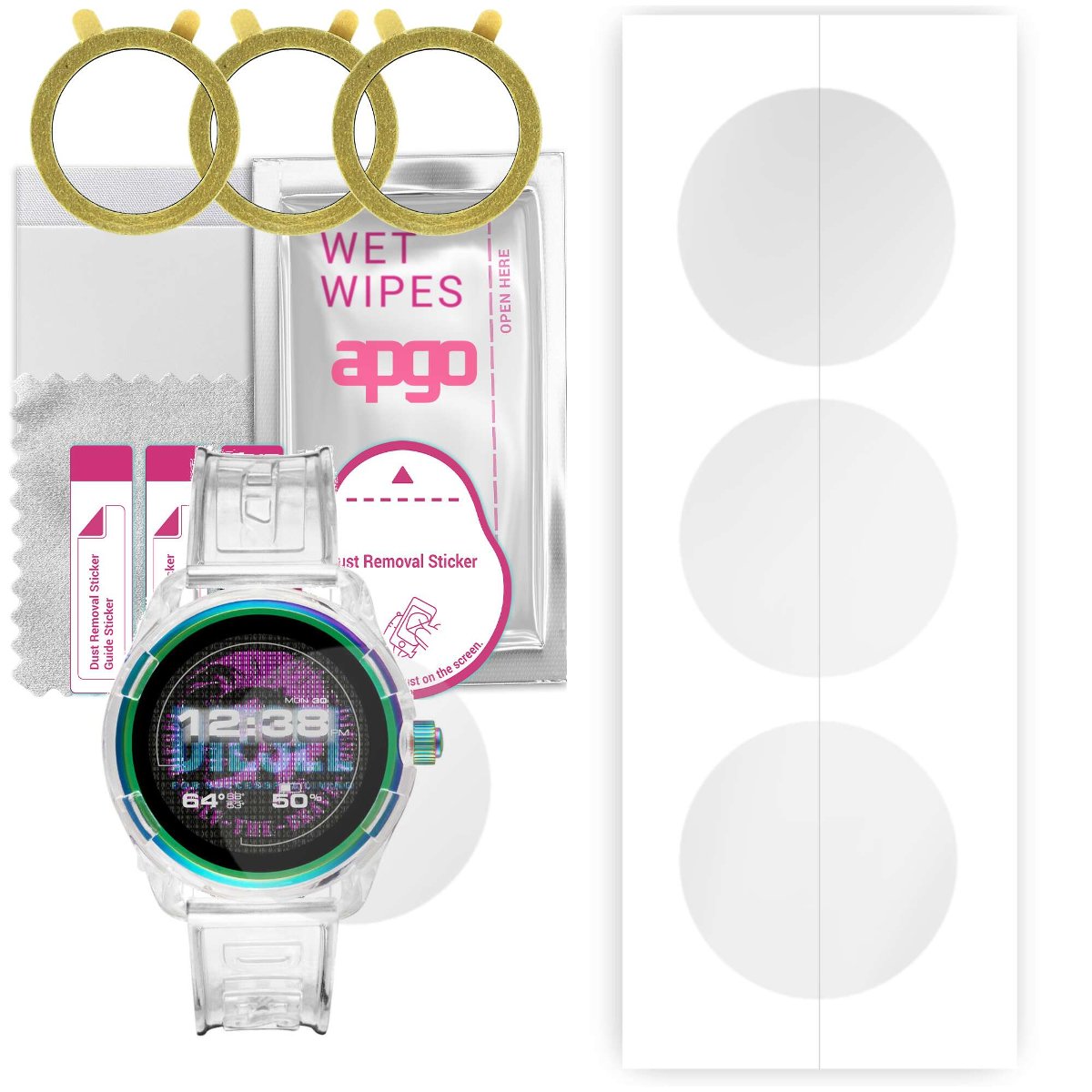 3x Folia hydrożelowa do Diesel ON Fadelite Smartwatch - apgo Smartwatch Hydrogel Protection Ochrona na ekran smartwatcha