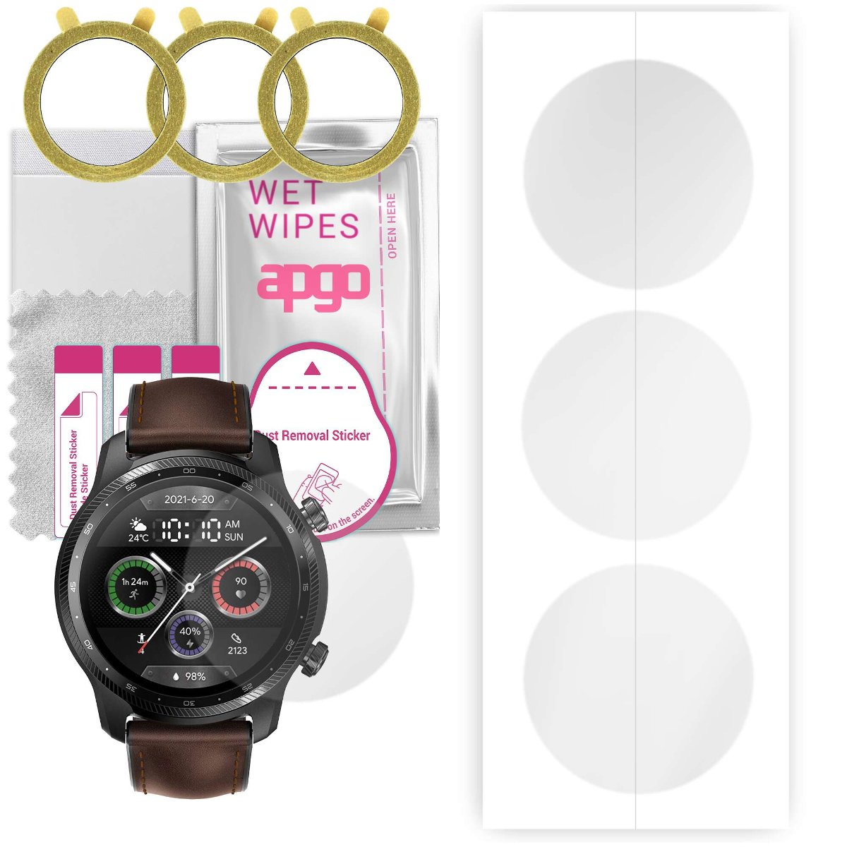 3x Folia hydrożelowa do Mobvoi TicWatch Pro 3 Ultra LTE - apgo Smartwatch Hydrogel Protection Ochrona na ekran smartwatcha