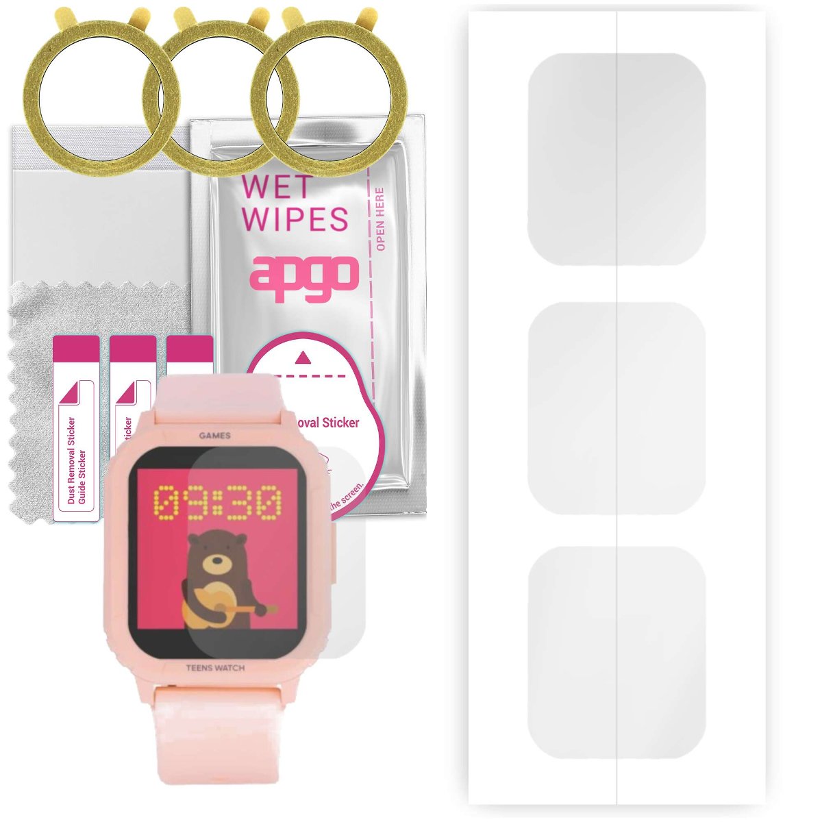 3x Folia hydrożelowa do Vector Smart Kids - apgo Smartwatch Hydrogel Protection Ochrona na ekran smartwatcha