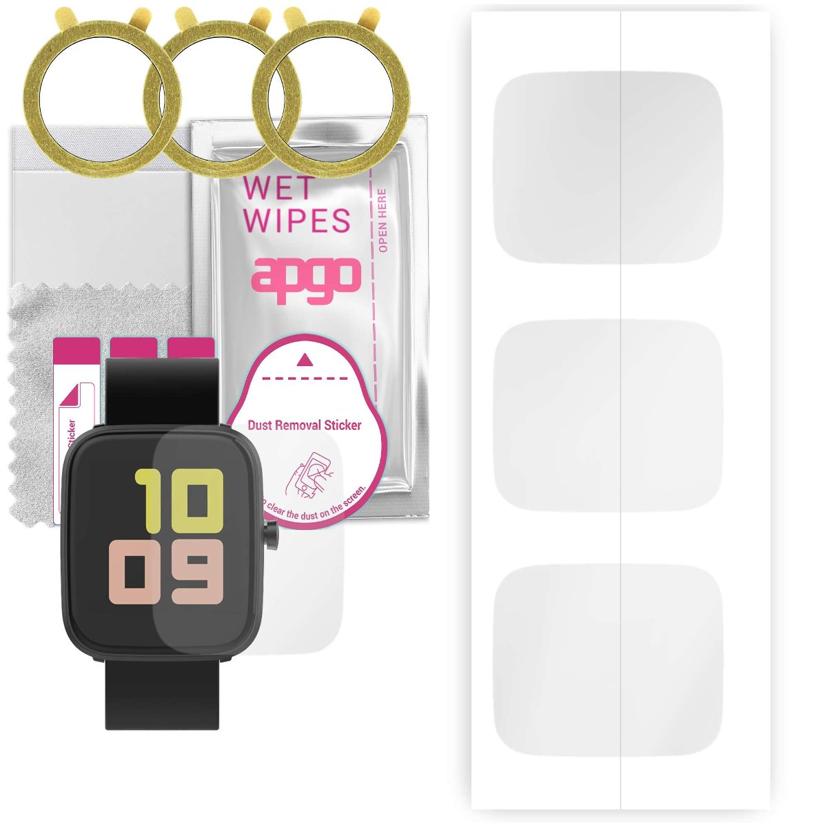 3x Folia hydrożelowa do Vector Smart Classic - apgo Smartwatch Hydrogel Protection Ochrona na ekran smartwatcha
