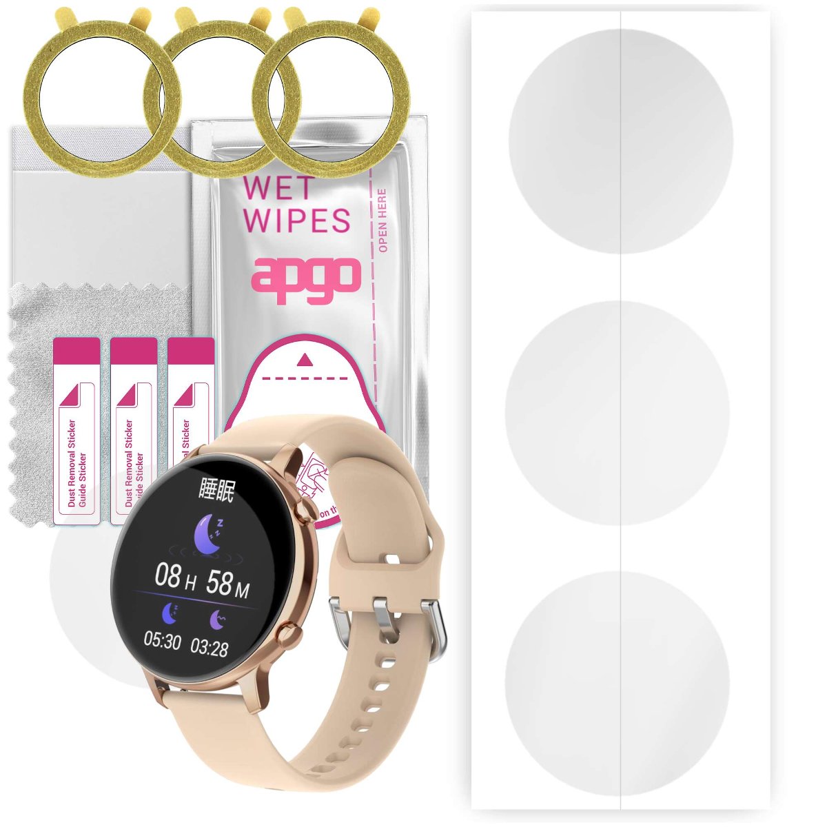 3x Folia hydrożelowa do Smartwatch S33 - apgo Smartwatch Hydrogel Protection Ochrona na ekran smartwatcha