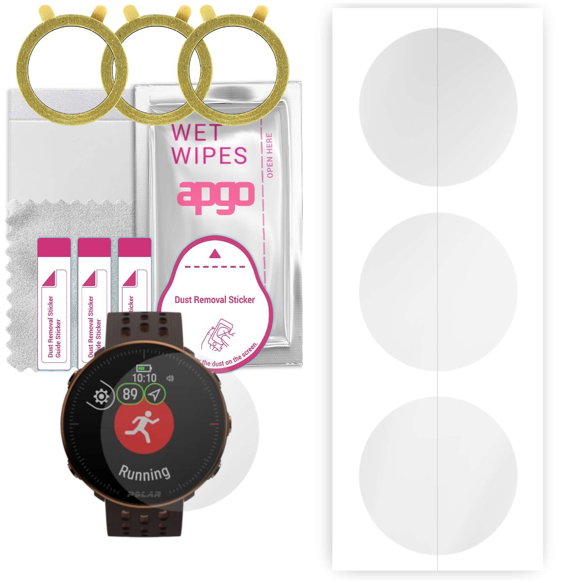 3x Folia hydrożelowa do Polar Vantage M2 - apgo Smartwatch Hydrogel Protection Ochrona na ekran smartwatcha