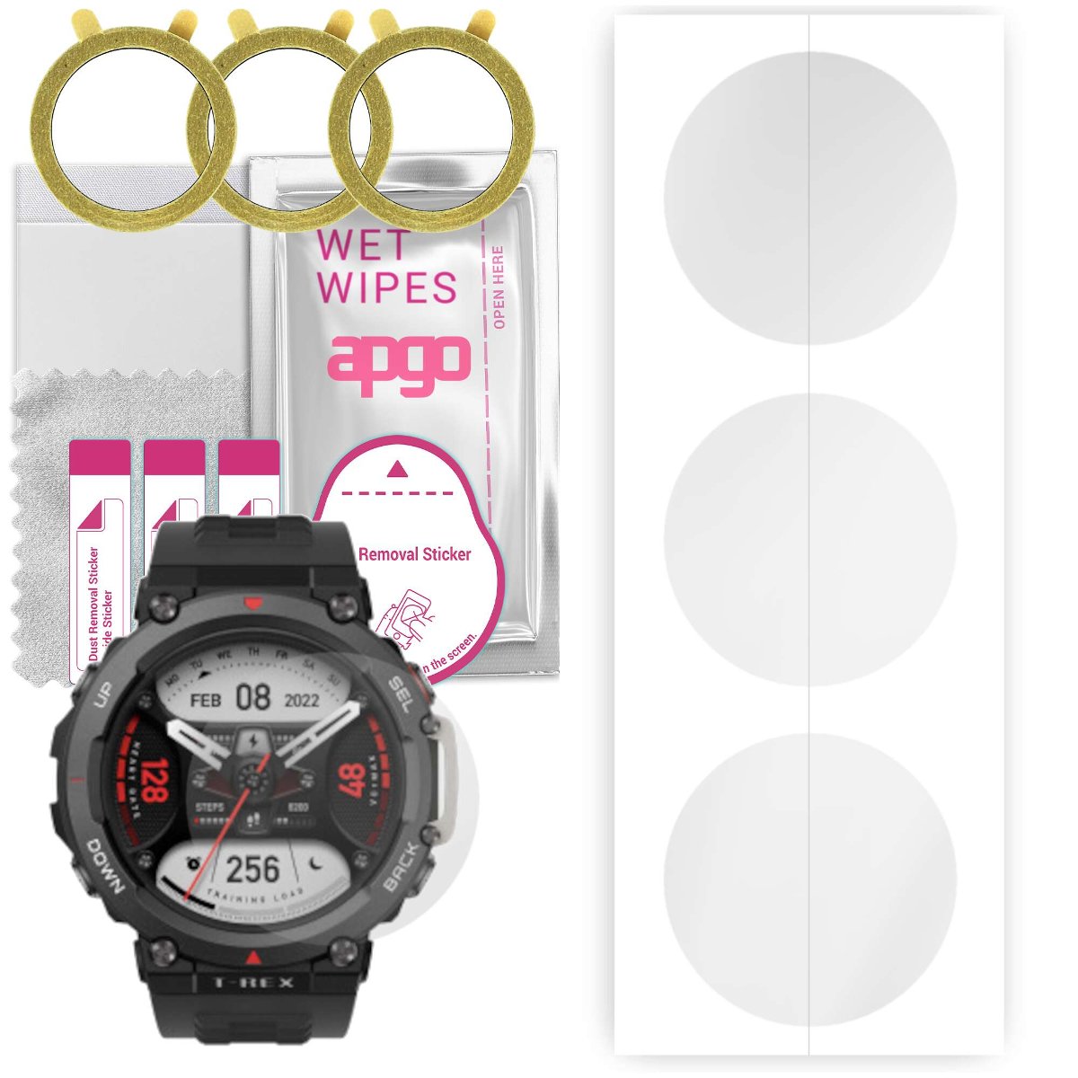 3x Folia hydrożelowa do Amazfit T-Rex 2 - apgo Smartwatch Hydrogel Protection Ochrona na ekran smartwatcha