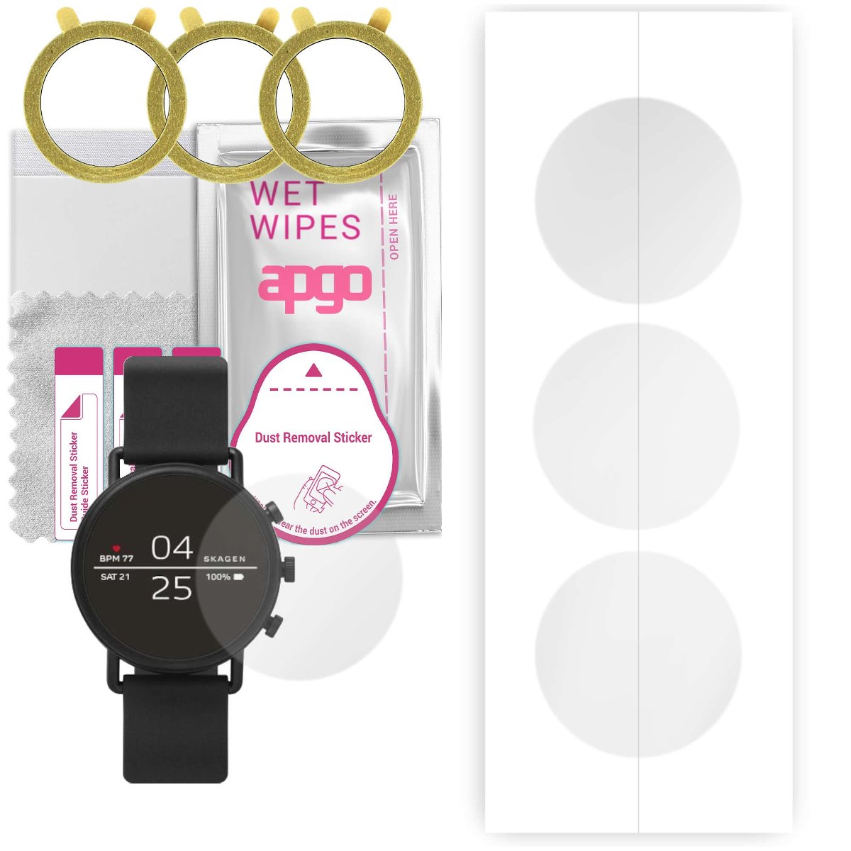 3x Folia hydrożelowa do Skagen SKT5100 Connected - apgo Smartwatch Hydrogel Protection Ochrona na ekran smartwatcha