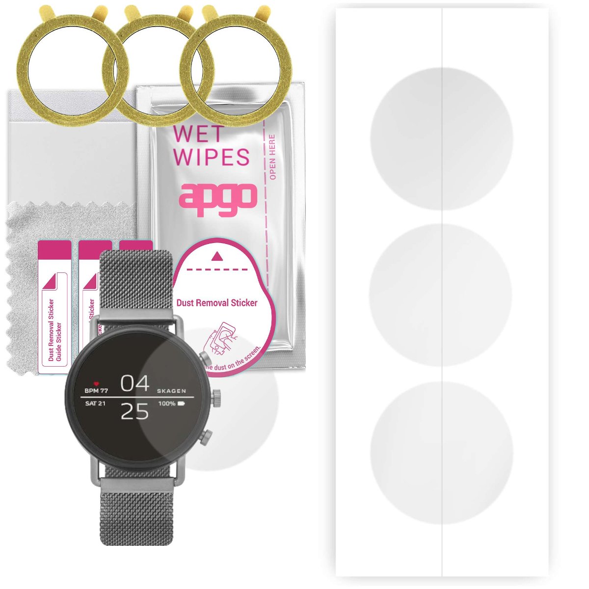 3x Folia hydrożelowa do Skagen SKT5105 Connected - apgo Smartwatch Hydrogel Protection Ochrona na ekran smartwatcha