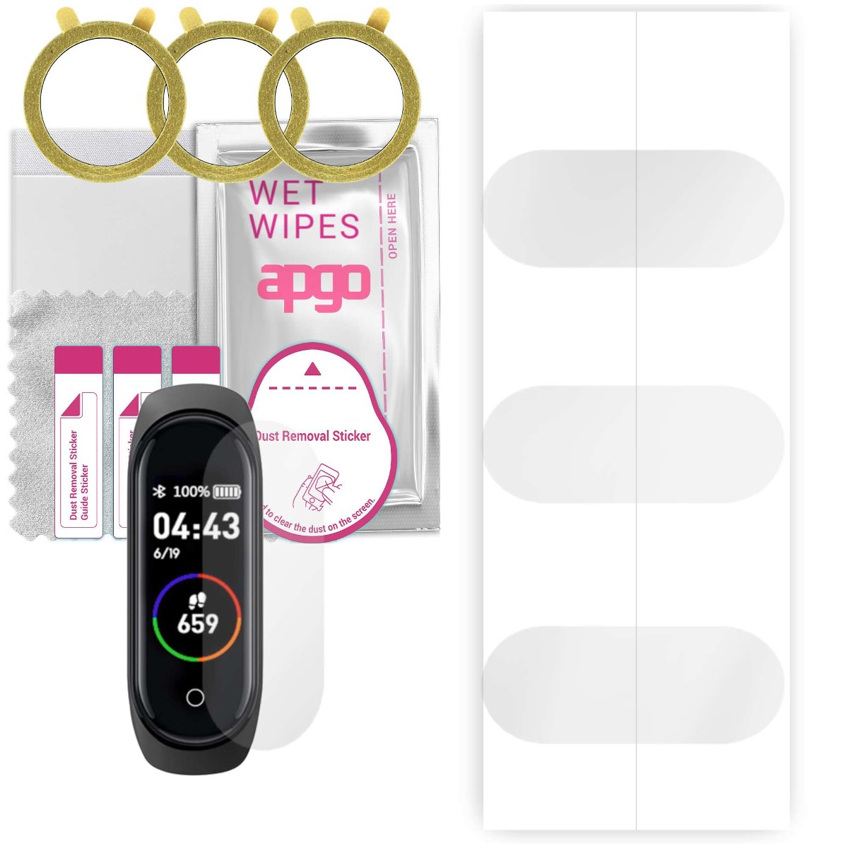 3x Folia hydrożelowa do Tracer T-Band Libra S5 v2 - apgo Smartwatch Hydrogel Protection Ochrona na ekran smartwatcha