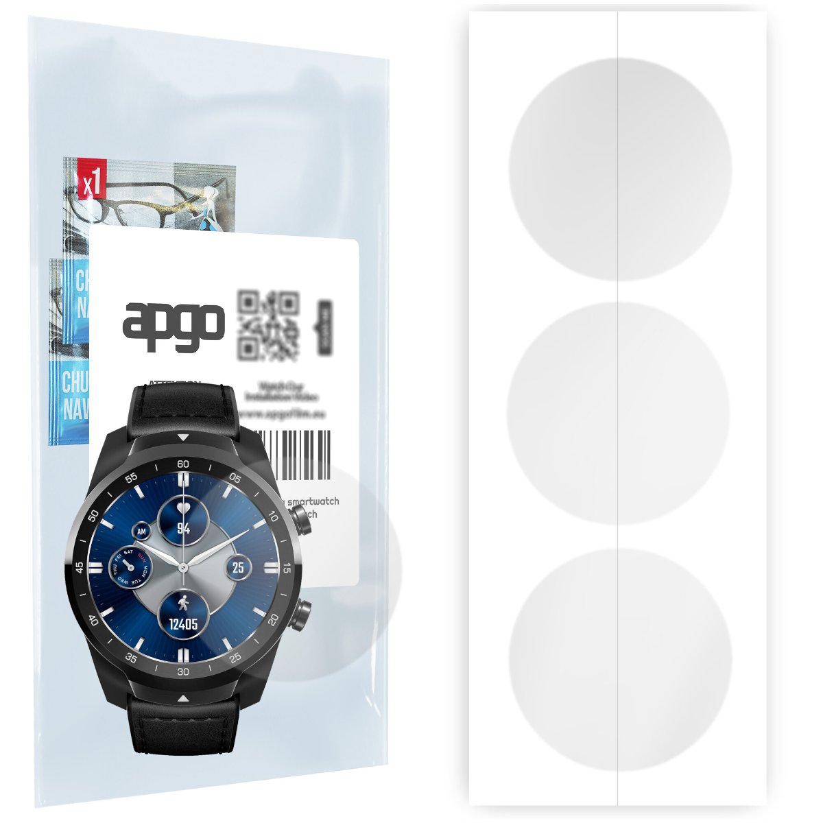3x Folia hydrożelowa do Mobvoi TicWatch Pro S 2021 - apgo Smartwatch Hydrogel Protection Ochrona na ekran smartwatcha