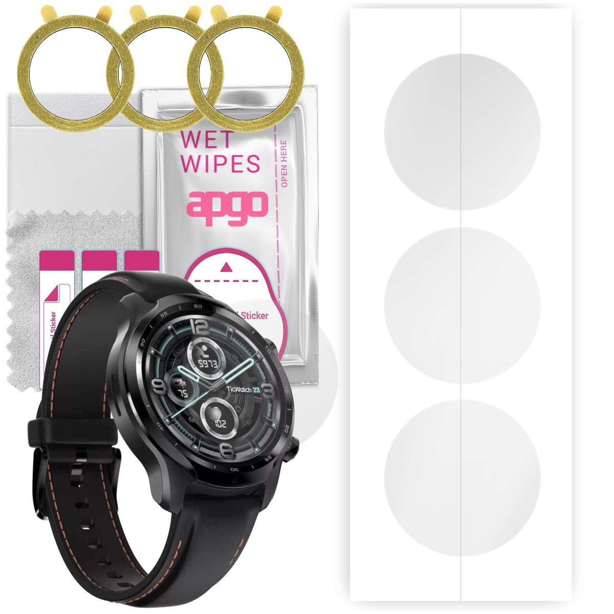 3x Folia hydrożelowa do Mobvoi TicWatch Pro 3 GPS - apgo Smartwatch Hydrogel Protection Ochrona na ekran smartwatcha