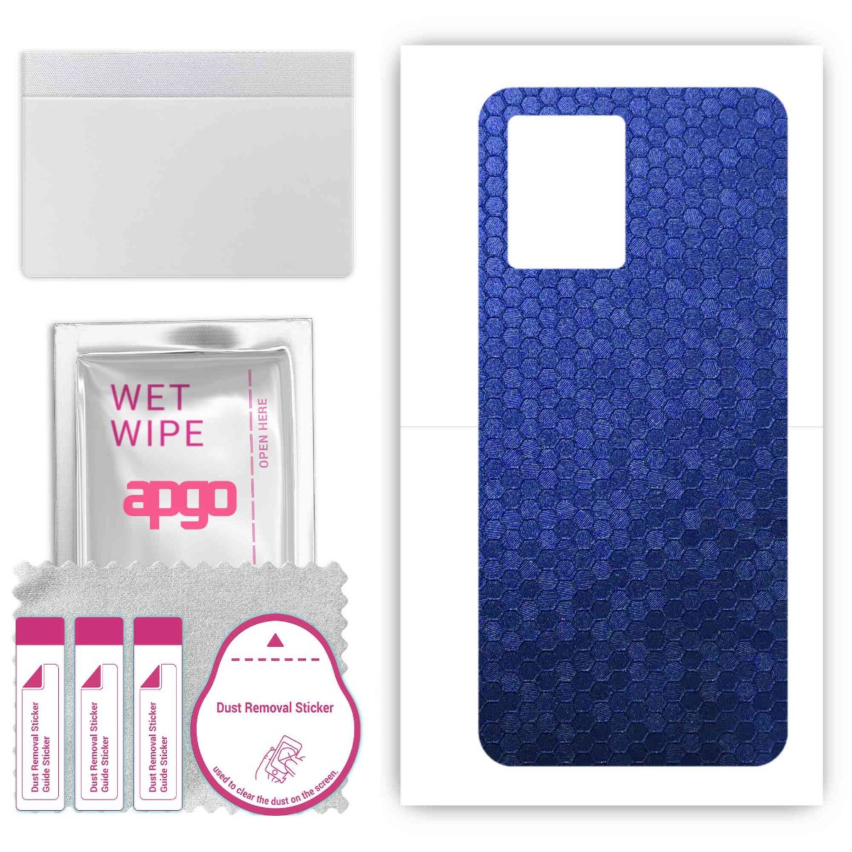 Folia naklejka skórka strukturalna na TYŁ do Oppo Reno8 4G -  Plaster Miodu Niebieski - apgo SKINS