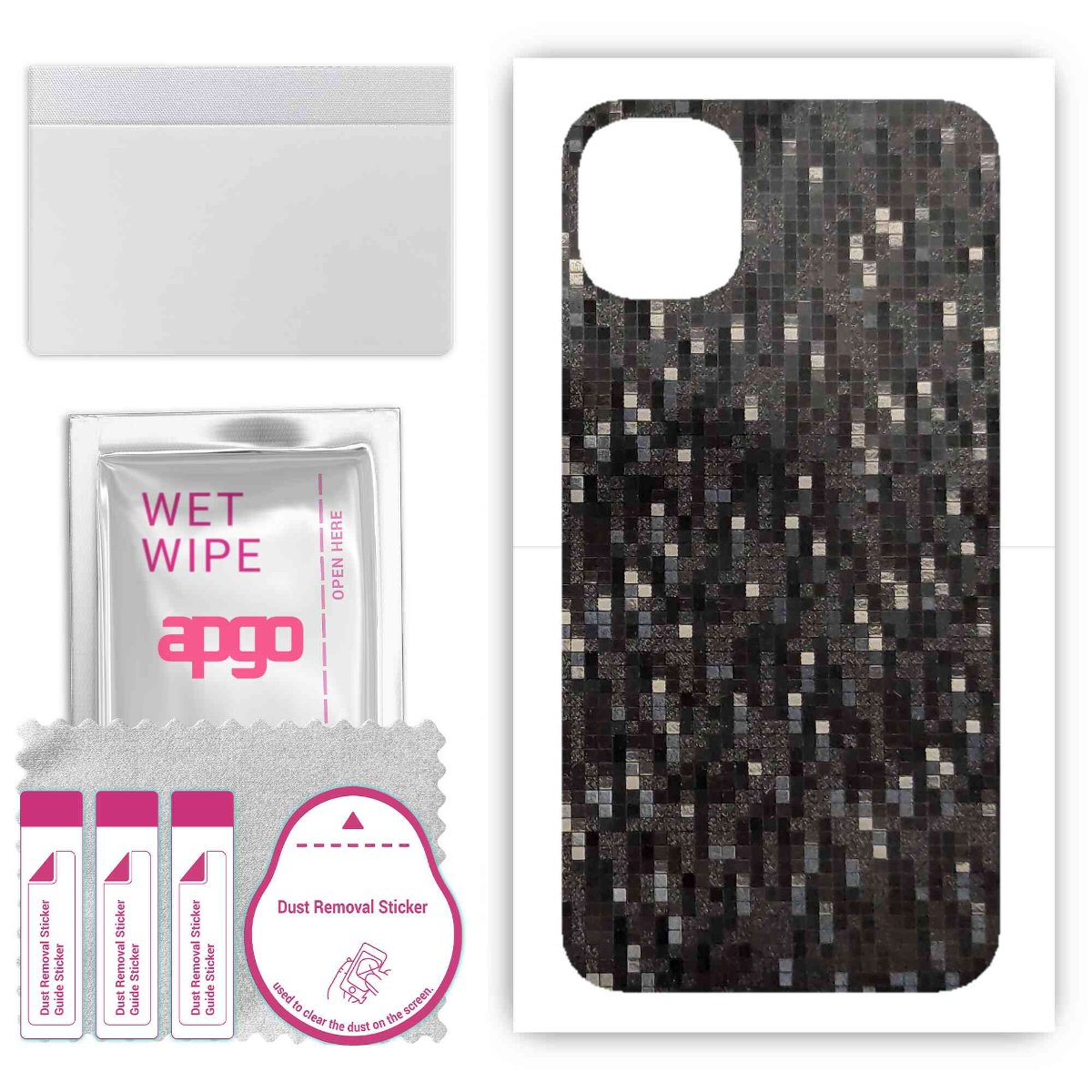 Folia naklejka skórka strukturalna na TYŁ do Apple iPhone 11 -  Carbon Pixel Czarny - apgo SKINS