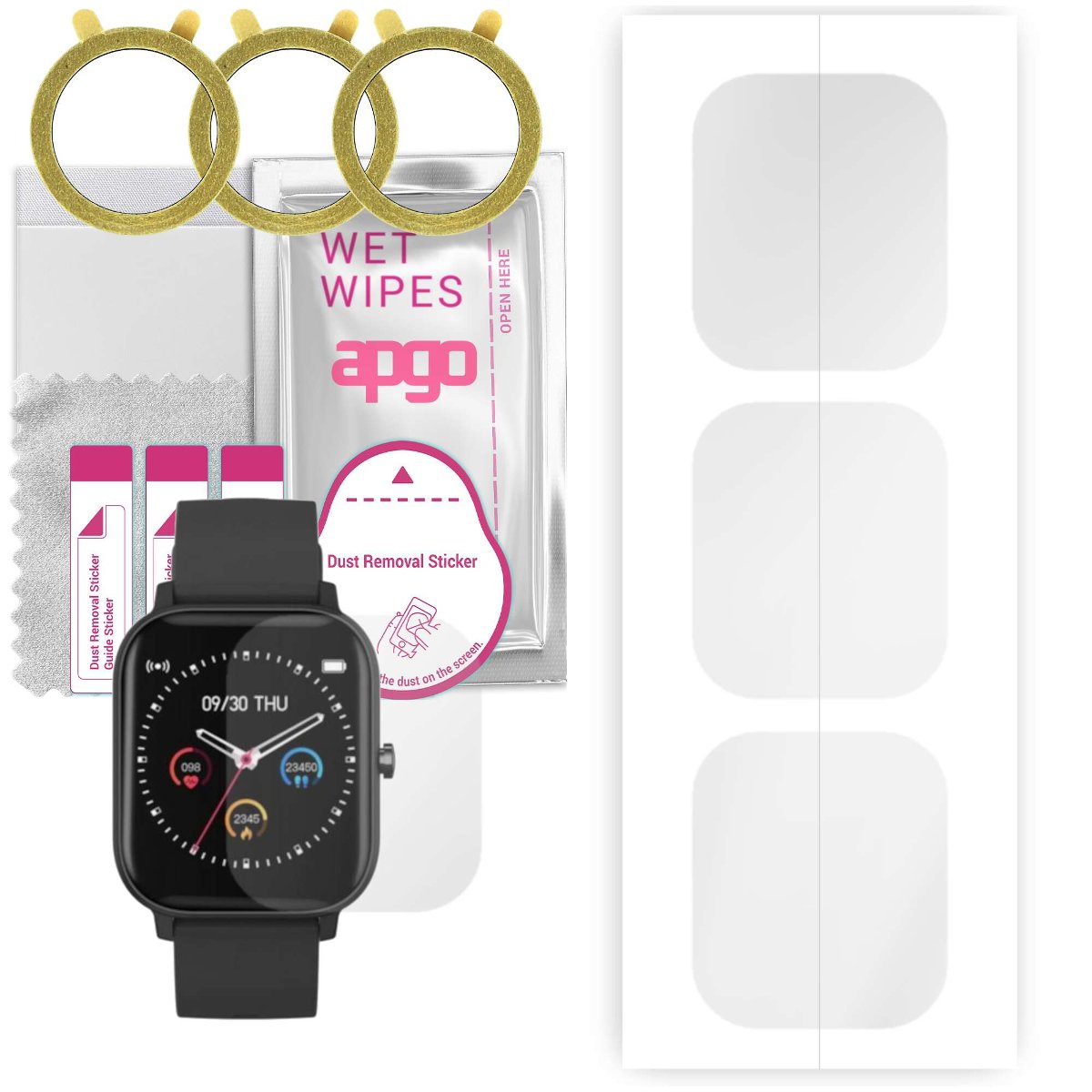 3x Folia hydrożelowa do Maxcom FW35 Aurum - apgo Smartwatch Hydrogel Protection Ochrona na ekran smartwatcha