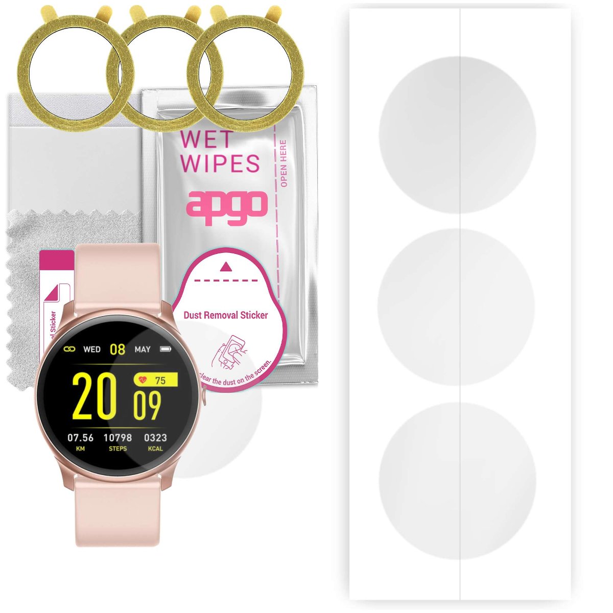 3x Folia hydrożelowa do Maxcom FW32 Neon - apgo Smartwatch Hydrogel Protection Ochrona na ekran smartwatcha