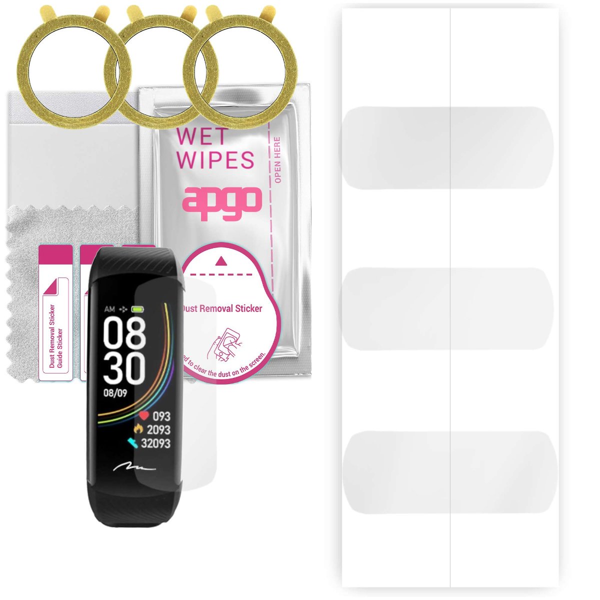 3x Folia hydrożelowa do Media-tech MT866 - apgo Smartwatch Hydrogel Protection Ochrona na ekran smartwatcha
