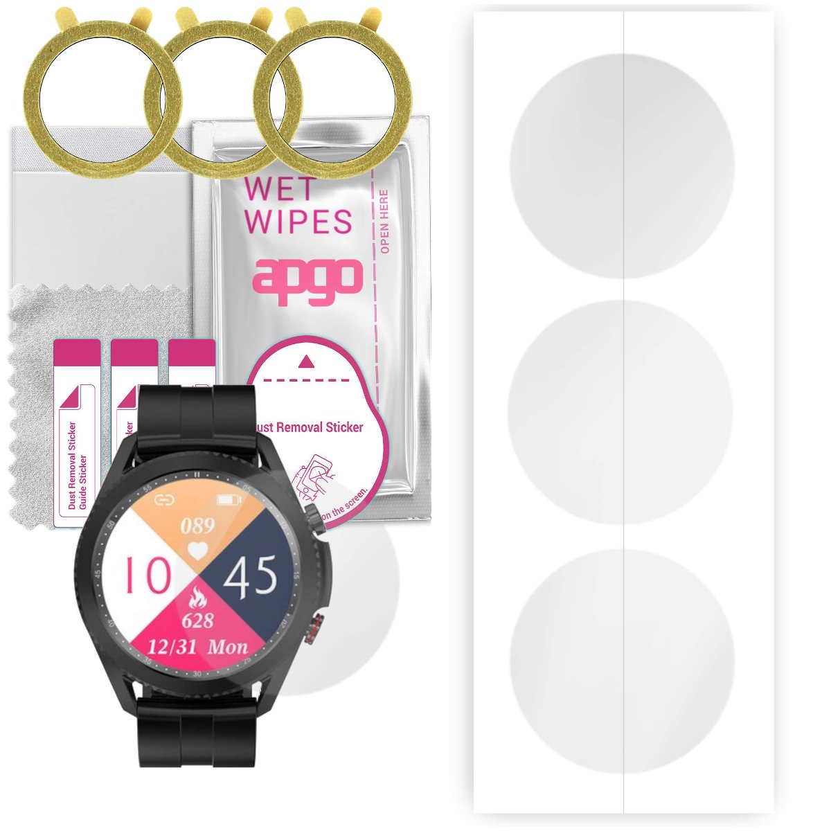 3x Folia hydrożelowa do Media-tech Activeband Venetia - apgo Smartwatch Hydrogel Protection Ochrona na ekran smartwatcha