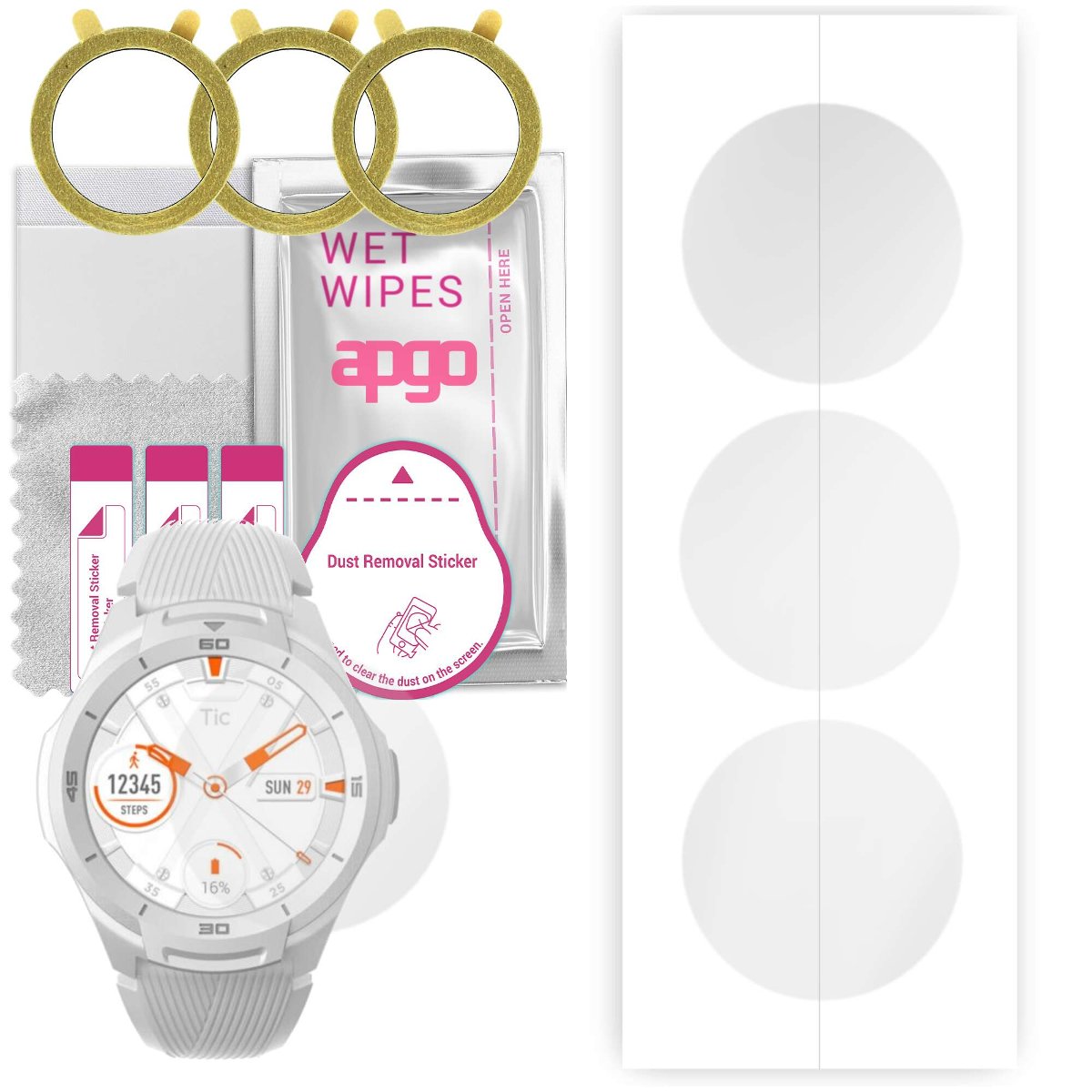 3x Folia hydrożelowa do Mobvoi Mobvoi TicWatch S2 Glacier - apgo Smartwatch Hydrogel Protection Ochrona na ekran smartwatcha