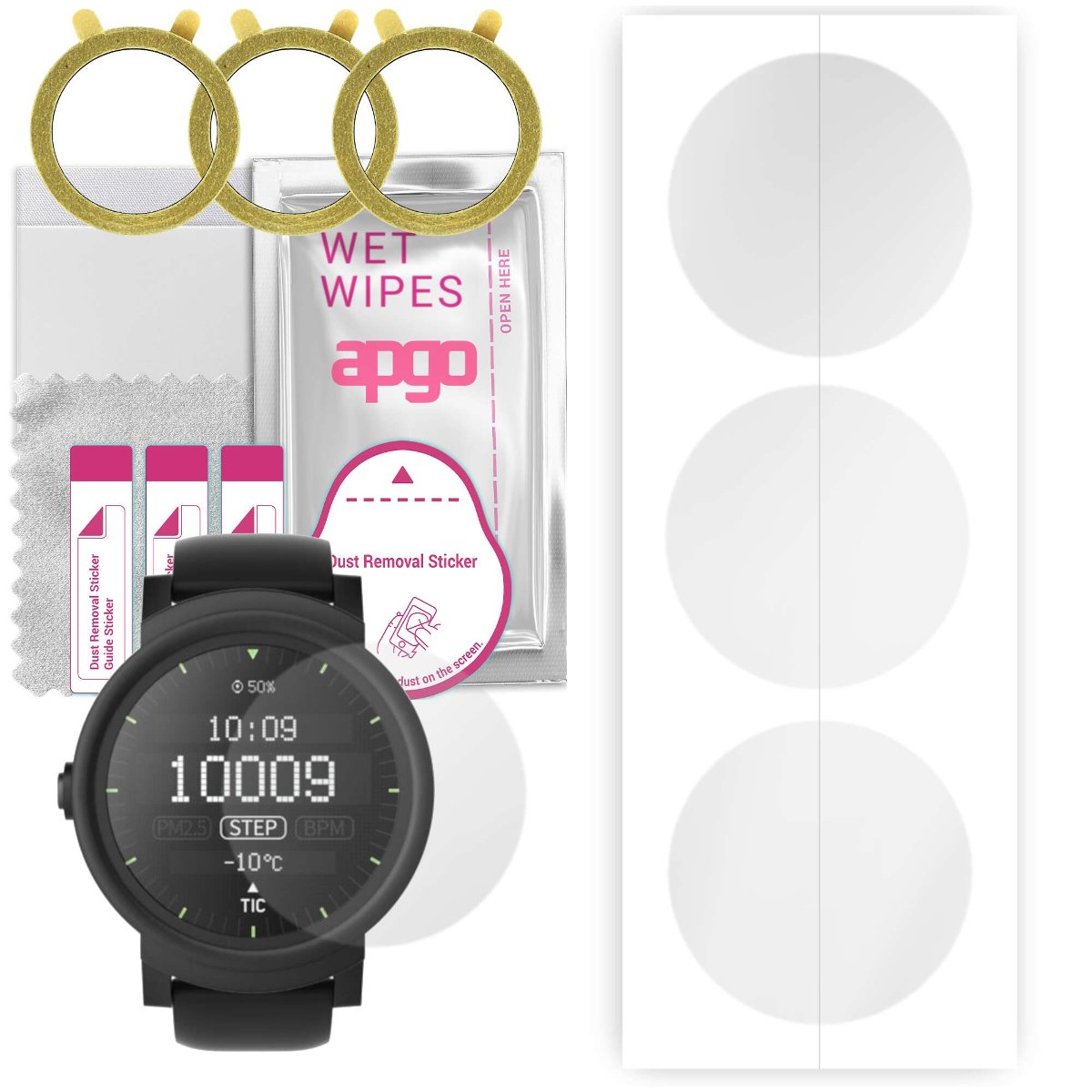 3x Folia hydrożelowa do Mobvoi Mobvoi TicWatch Express - apgo Smartwatch Hydrogel Protection Ochrona na ekran smartwatcha