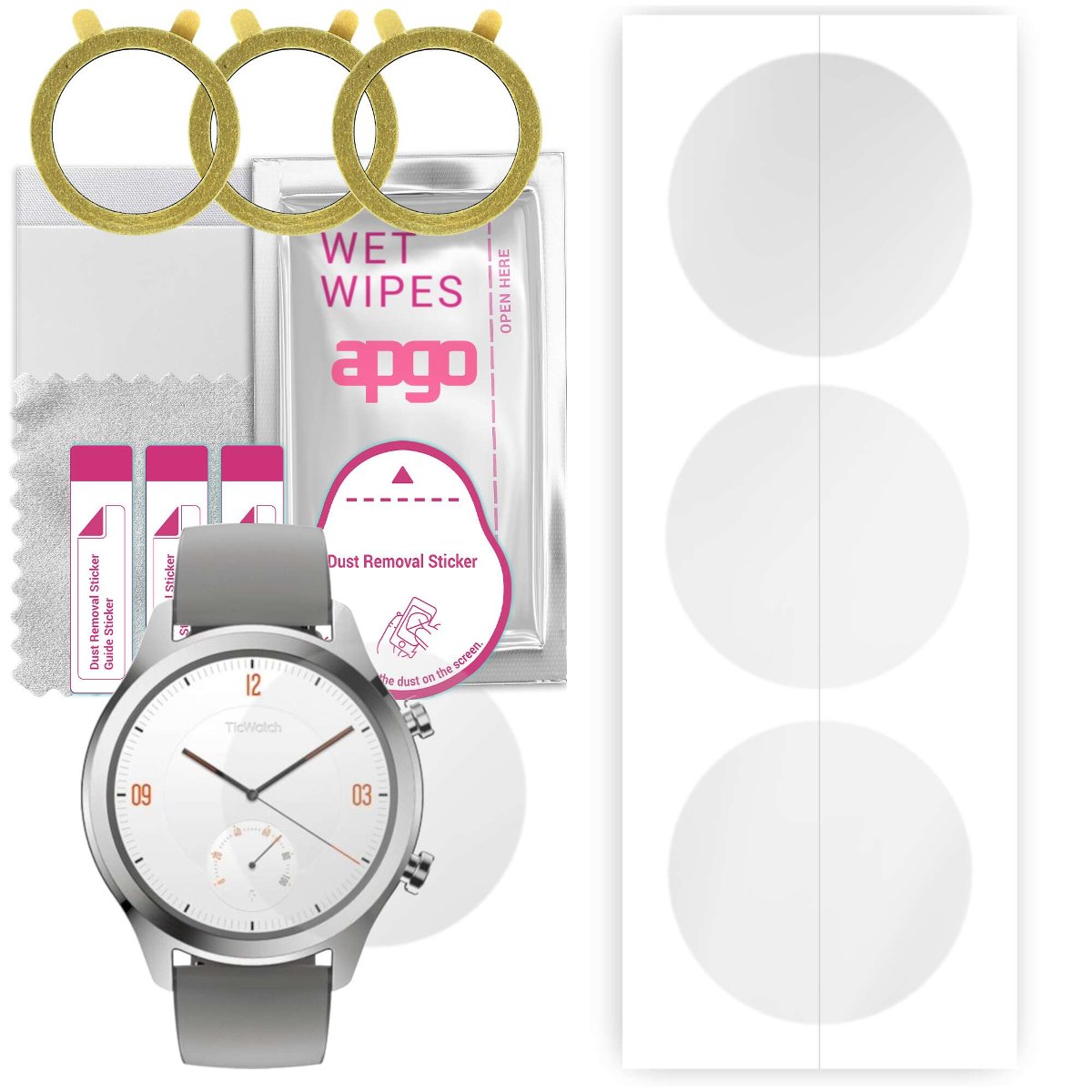 3x Folia hydrożelowa do Mobvoi Mobvoi TicWatch C2 - apgo Smartwatch Hydrogel Protection Ochrona na ekran smartwatcha
