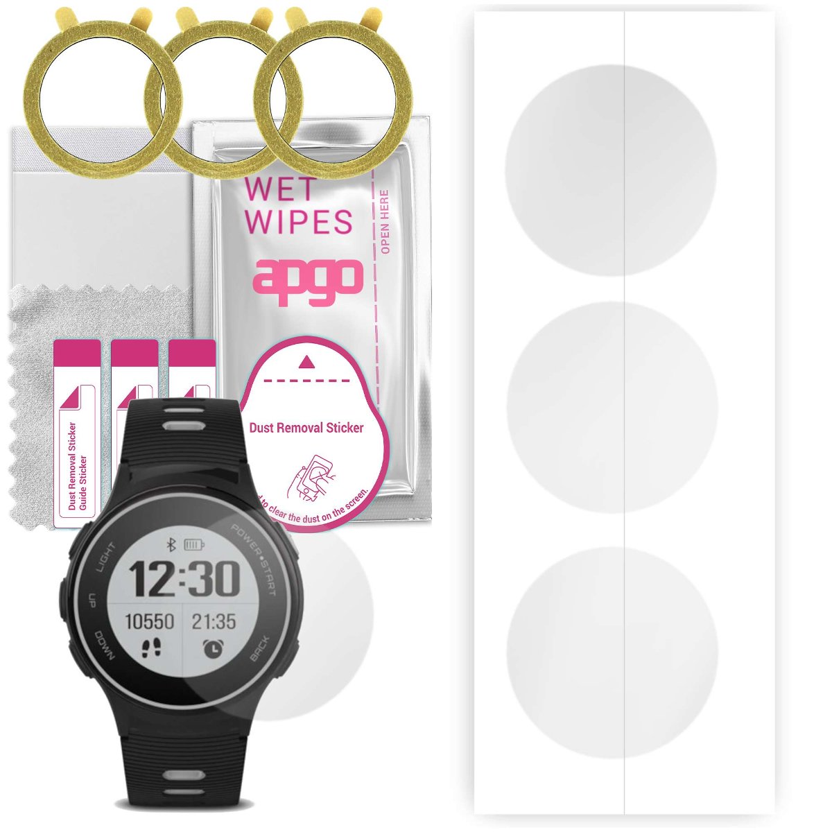 3x Folia hydrożelowa do Forever SW-600 - apgo Smartwatch Hydrogel Protection Ochrona na ekran smartwatcha