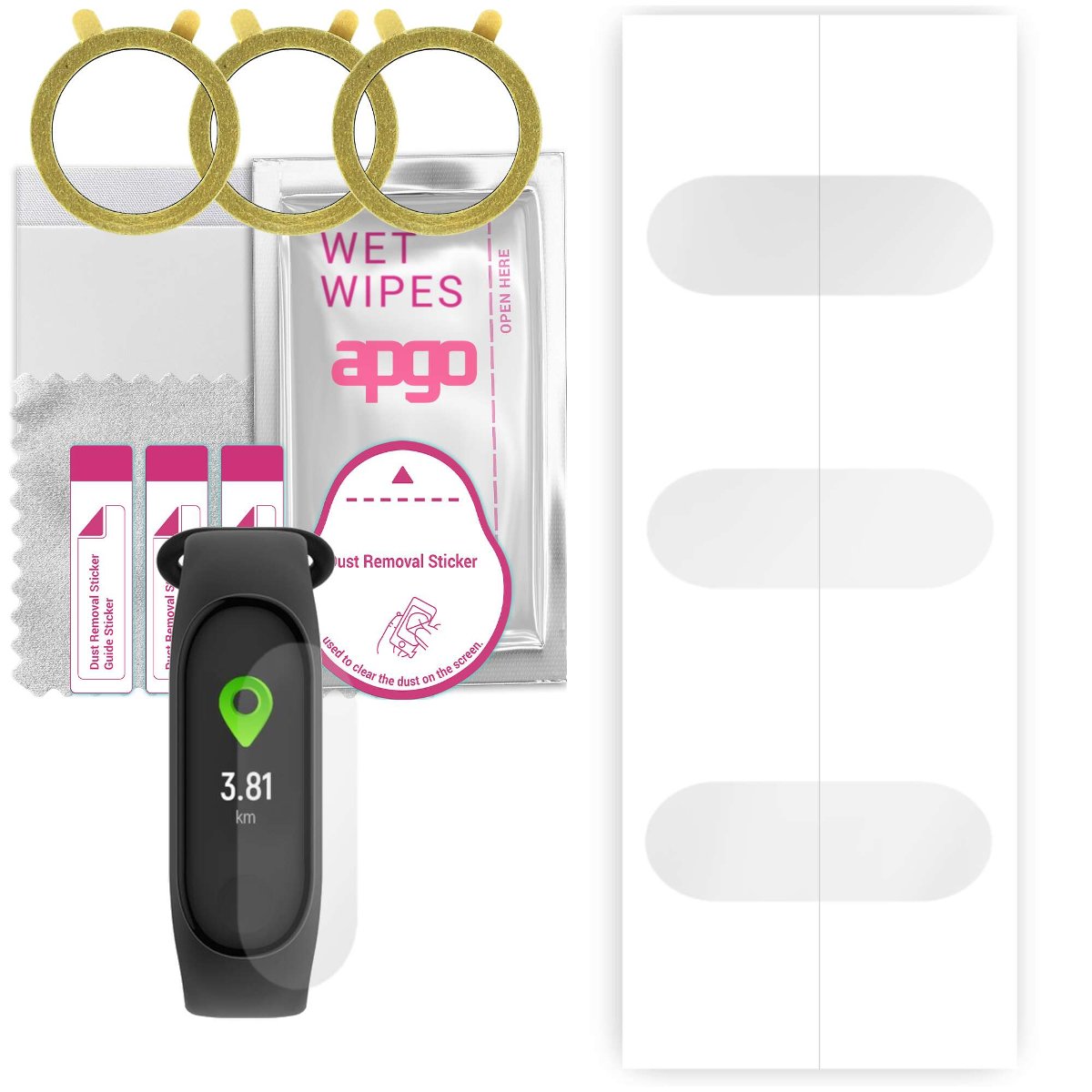 3x Folia hydrożelowa do Forever Fitband SB-50 - apgo Smartwatch Hydrogel Protection Ochrona na ekran smartwatcha