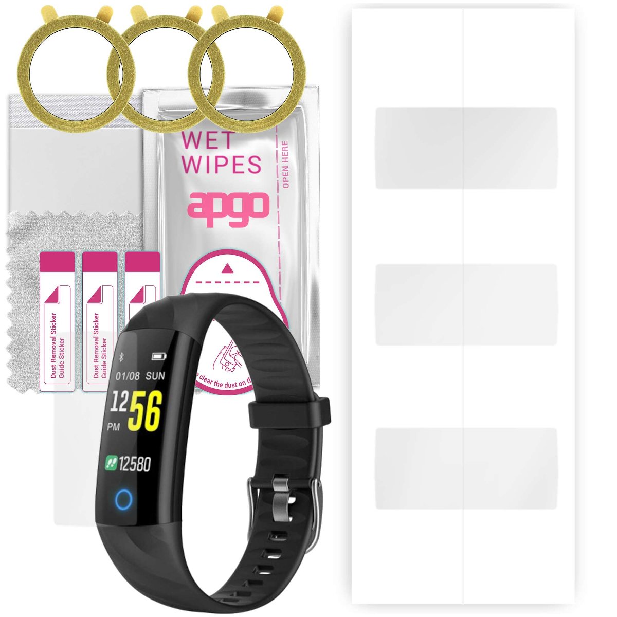 3x Folia hydrożelowa do Garett Fit 14 - apgo Smartwatch Hydrogel Protection Ochrona na ekran smartwatcha